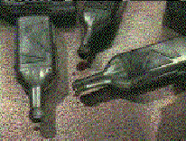 Empty bottles of Bloodwine